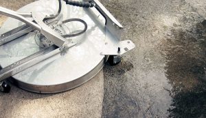 High pressure concrete cleaning